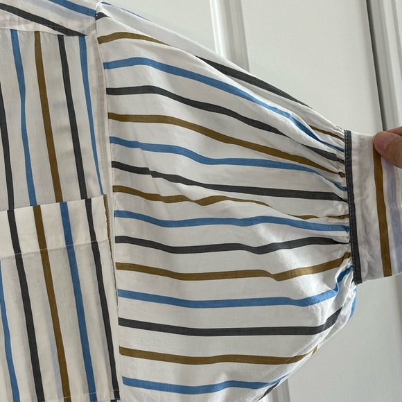 Anthropologie Pilcro Painter Button Up Puff Sleeves Stripe Shirt Size Small - Picture 7 of 13